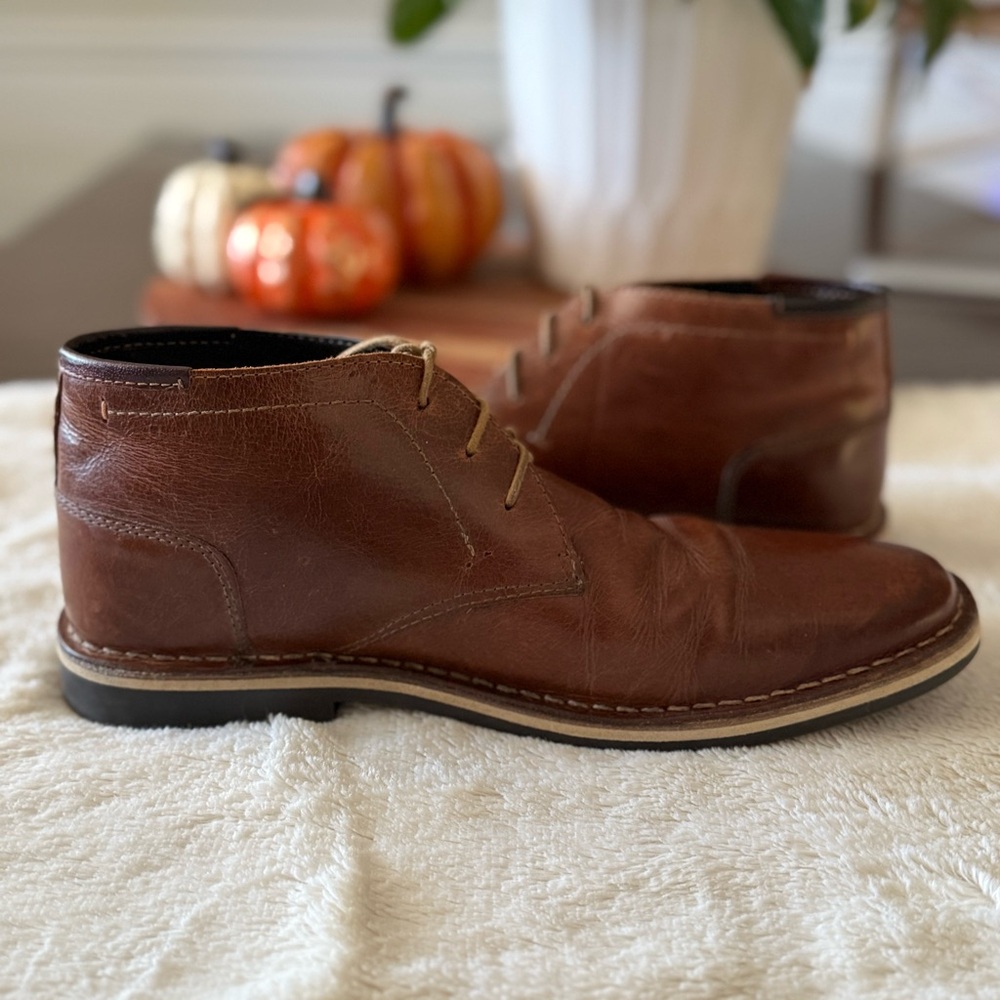 Steve Madden Harken 247 Chukka Boots Cognac Leather Quiet Luxury Men's 8.5